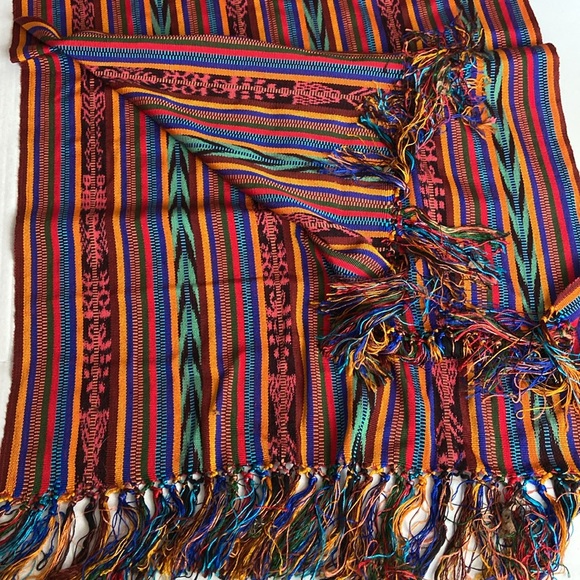 Mexican Woven table runner/heavy shawl - Picture 3 of 5